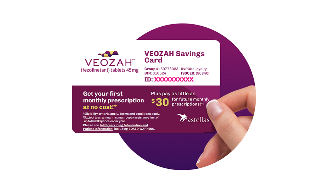 VEOZAH savings card